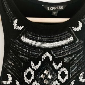 Black Beaded Midi Dress